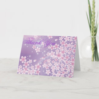Cartões de agradecimentos roxos da flor de