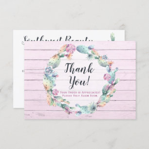 Cartões de agradecimentos Russo Cactus Com Sucultu