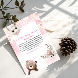 Cartões de agradecimentos Russo Floral Woodland Ba