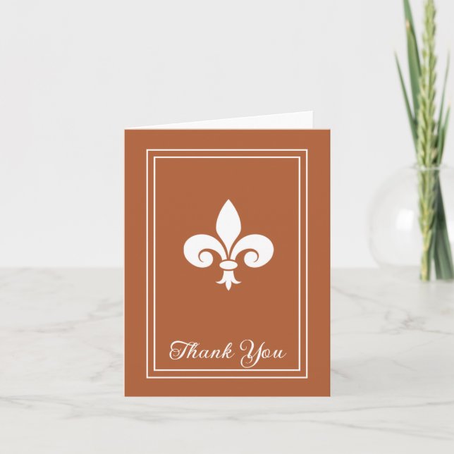 Cartões de agradecimentos Rust Fleur de Lis (Frente)