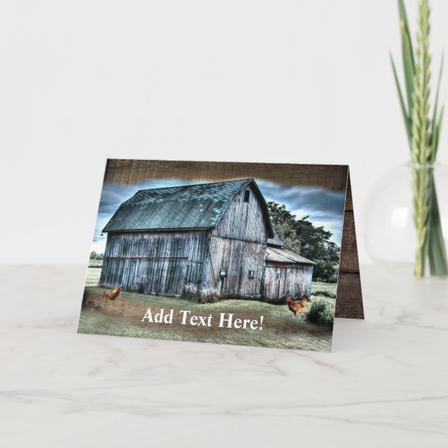Cartões de agradecimentos Rustic Barn (Frente)