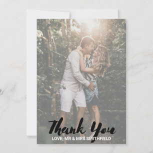 Cartões de agradecimentos Rustic Custom Photo Wedd