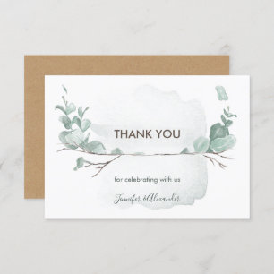 Cartões de agradecimentos Rustic Eucalyptus