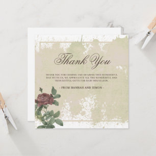 Cartões de agradecimentos Rustic Floral Minimalis