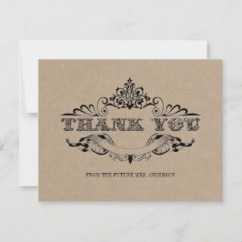 Cartões de agradecimentos Rustic Kraft Vintage