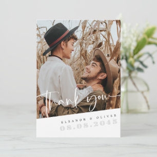 Cartões de agradecimentos Rustic Wedding com Foto 