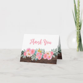 Cartões de agradecimentos Rústico Floral Dobrado