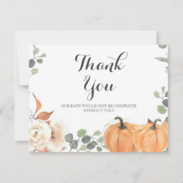 Cartões de agradecimentos rústicos da abóbora.