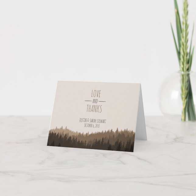 Cartões de agradecimentos rústicos para um (Frente)