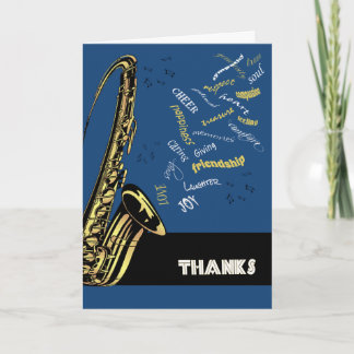 Cartões de agradecimentos Saxofone Jazz