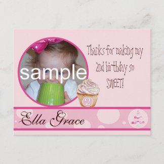 Cartões de agradecimentos segundo aniversário