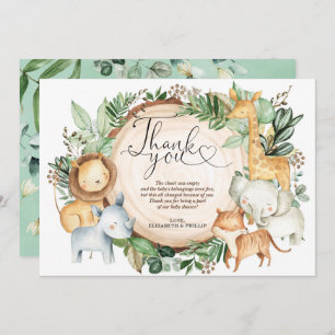 Cartões de agradecimentos Selvagem Selvagem Safari