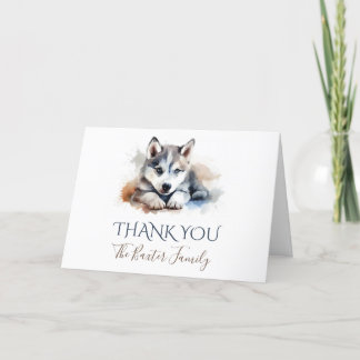 Cartões de agradecimentos Siberian Husky Watercolo
