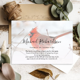 Cartões de agradecimentos Simbólico do Cardeal Mem