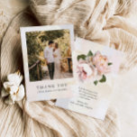 Cartões de agradecimentos Simples De Casamento De<br><div class="desc">Um Elegante Cartões de agradecimentos Fotográfico Projetado com Lindas Flores De Água Blush. Itens correspondentes vendidos em nossa loja. Designs do Partido Cava.</div>