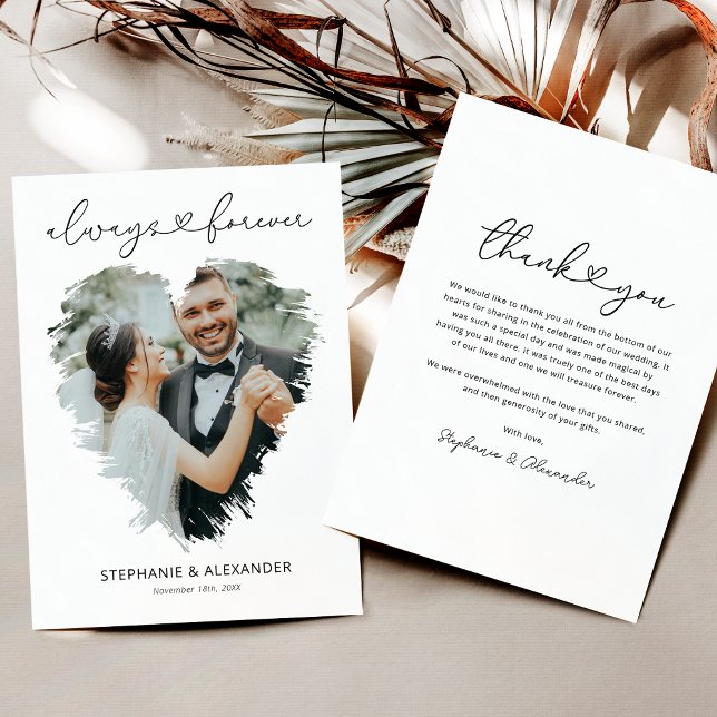 Cartões de agradecimentos Simples de Casamento Fot (Criador carregado)