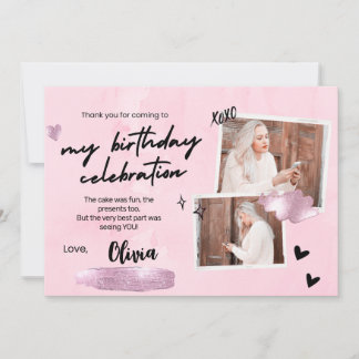 Cartões de agradecimentos simples de Festa de aniv