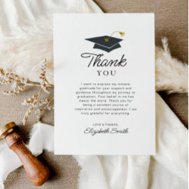 cartões de agradecimentos simples de graduação em 