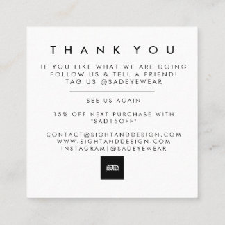 Cartões de agradecimentos Simples e Minimalista