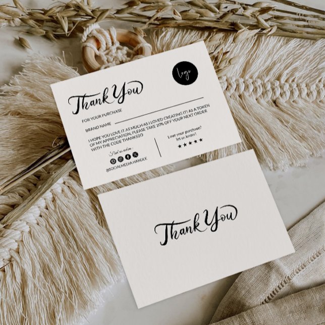 Cartões de agradecimentos simples para Compro onli (Criador carregado)