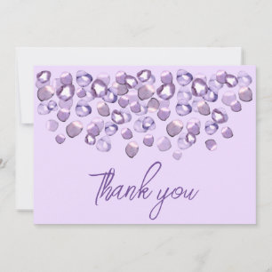 cartões de agradecimentos simples violeta de aquar