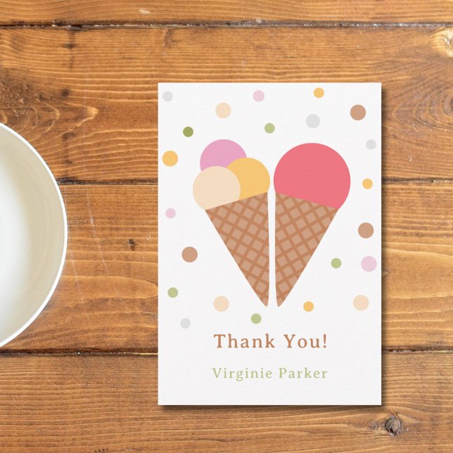 Cartões de agradecimentos sorvete (Ice Cream Thank You Card)