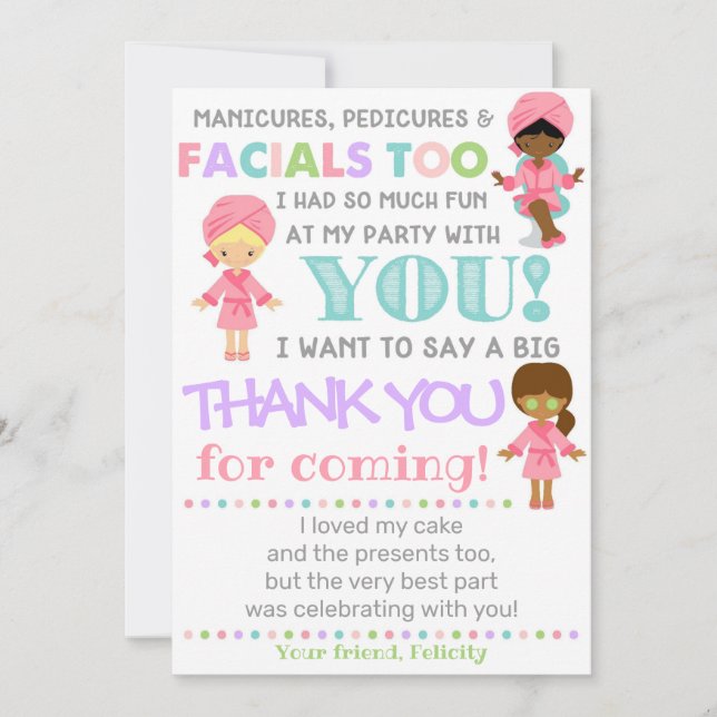 Cartões de agradecimentos Spa | Spa Birthday Obrig (Frente)