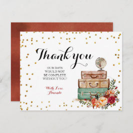 Cartões de agradecimentos Tema Marsala Viagem