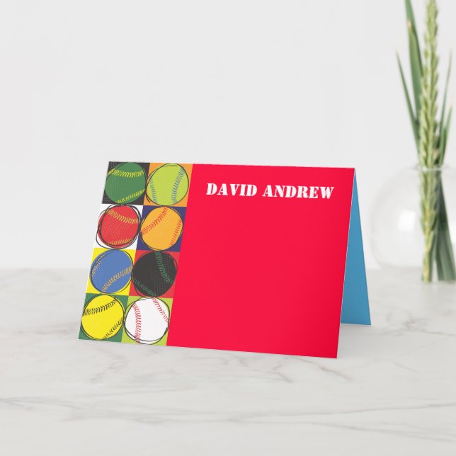 Cartões de agradecimentos temáticos do basebol (Frente)