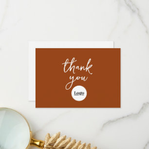 Cartões de agradecimentos Terracotta para logotipo
