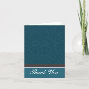 Cartões de agradecimentos Trendy Vintage Teal Dama