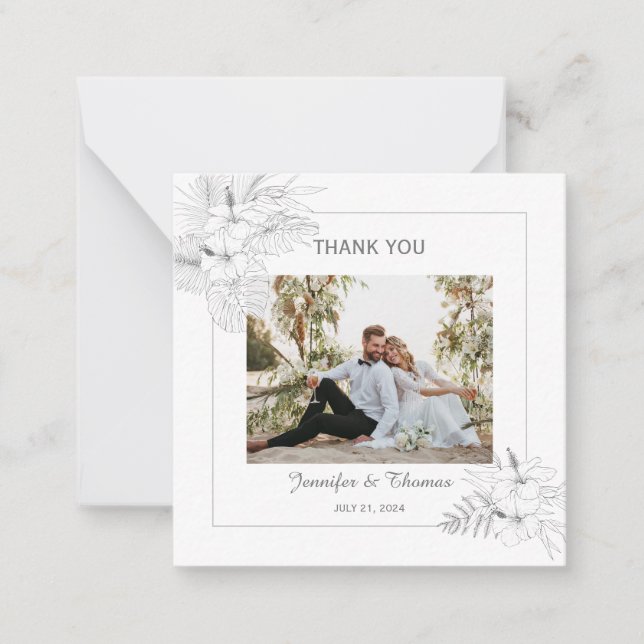 Cartões de agradecimentos Tropical Beach Boho Summ (Frente)