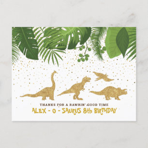 Cartões de agradecimentos tropical do Dinossauro D