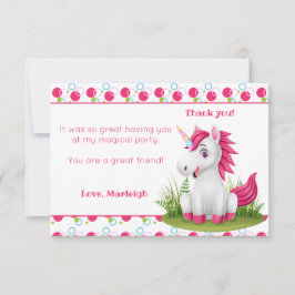 Cartões de agradecimentos Unicorn bonito com Bolin