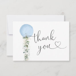 Cartões de agradecimentos Verde Azul Balão