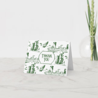 Cartões de agradecimentos Verde da Floresta Toile 