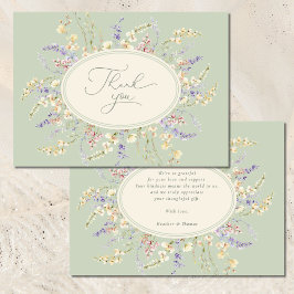 Cartões de agradecimentos verde de Chá de fraldas