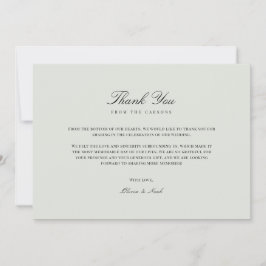 Cartões de agradecimentos Verde Elegante Preto e S