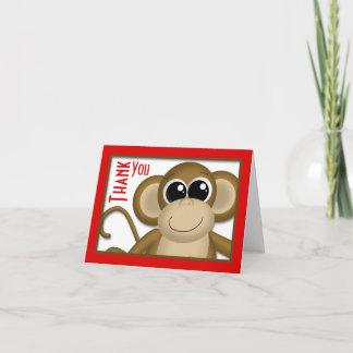 Cartões de agradecimentos Vermelho Macaco-Cinto