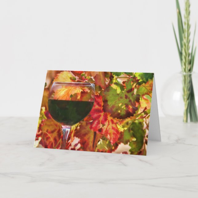 Cartões de agradecimentos Vinho (Frente)