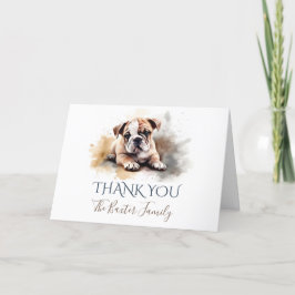 Cartões de agradecimentos Watercolor Bulldog