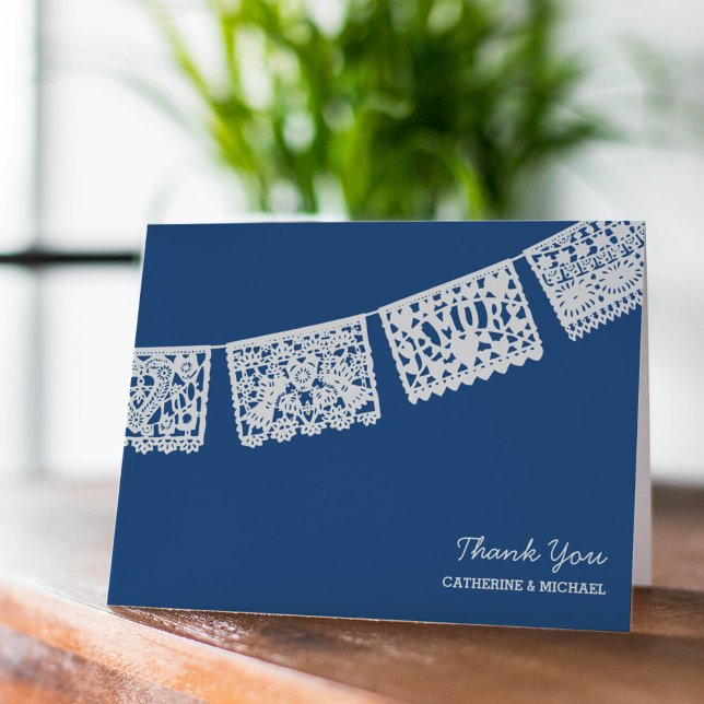 Cartões de agradecimentos Wedding do azul | de (Criador carregado)