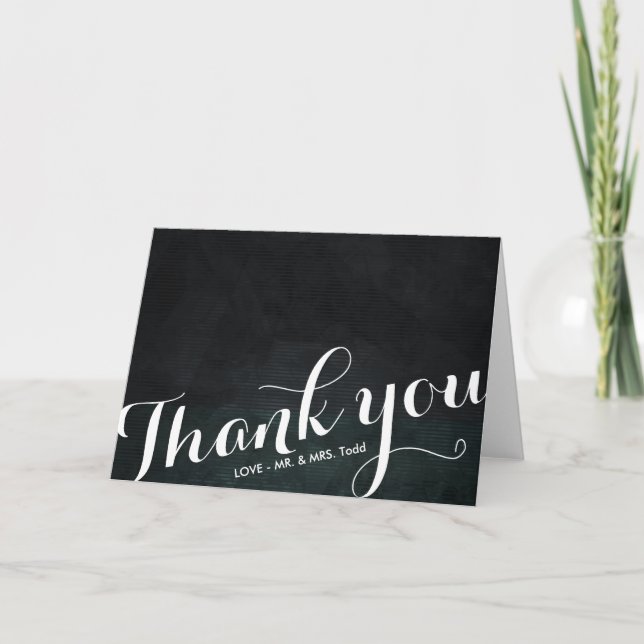 CARTÕES DE AGRADECIMENTOS | WEDDING preto e branco (Frente)