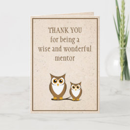 Cartões de agradecimentos Wise Owl Mentor