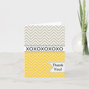 Cartões de agradecimentos XOXO Chic Amarelo Chevr