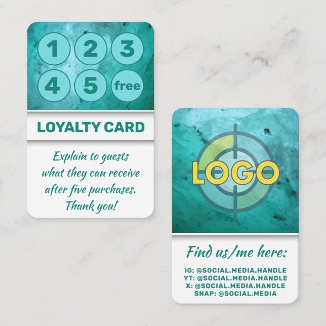 Cartões de Almofada Turquesa para Massagem Salons  (Frente/Verso)