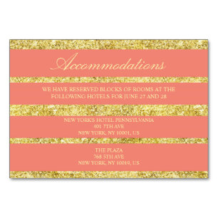 Cartões de Alojamento de Casamento Coral Efeito de