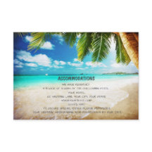 Cartões de Alojamento de Casamento de Praia de Ilh
