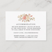Cartões de Alojamento de Casamento de Rosas de Bei