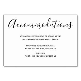 Cartões de Alojamento de Casamento de Script Simpl